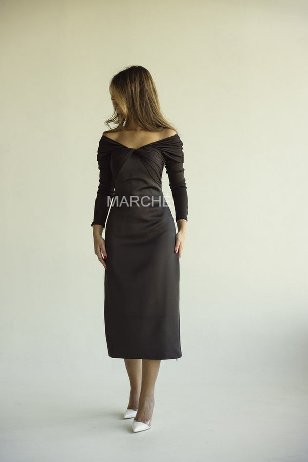 V-neck Velvet Solid Color Knit Cross Slim Long Sleeve