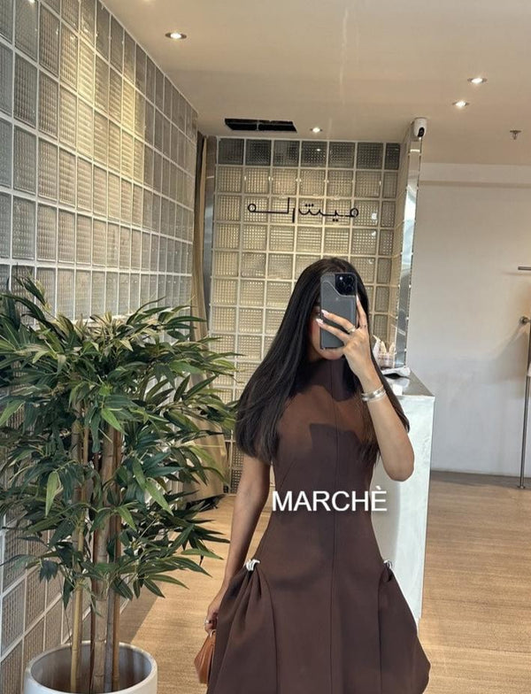 FASHION METAL BUTTON SHORT DRESS