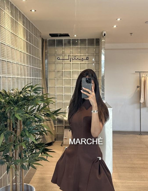 FASHION METAL BUTTON SHORT DRESS