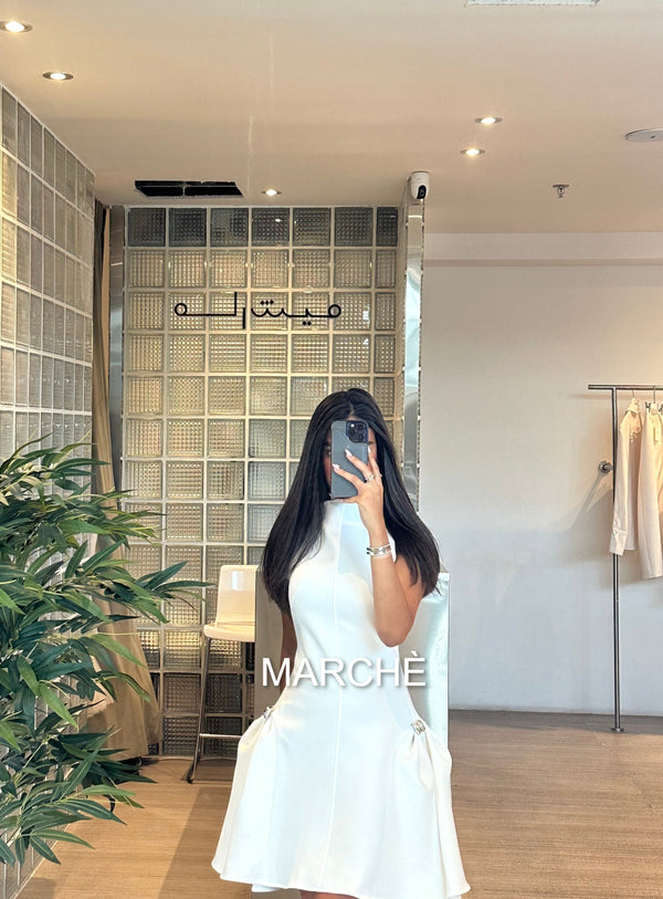 FASHION METAL BUTTON SHORT DRESS