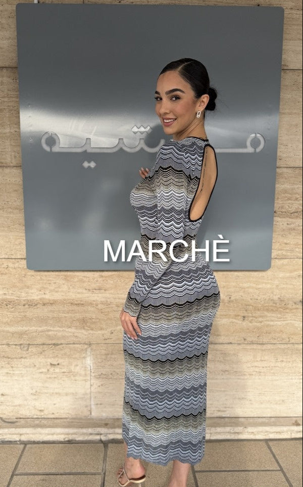 WAVE STRIPE BACKLESS