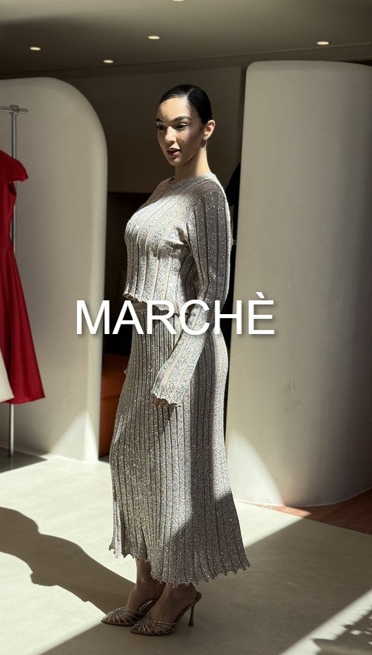 2 SET SHINY KNITTED STRIPE SUIT