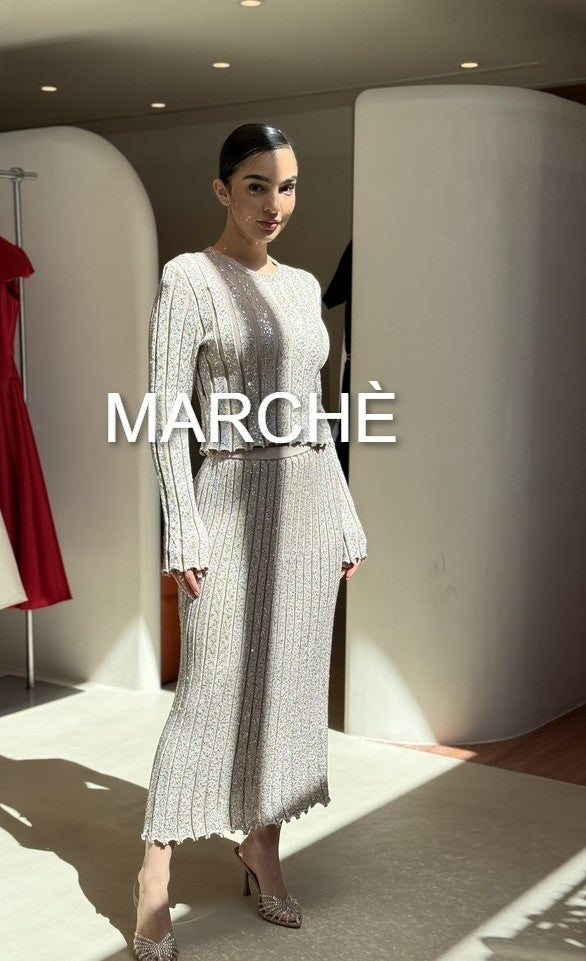 2 SET SHINY KNITTED STRIPE SUIT