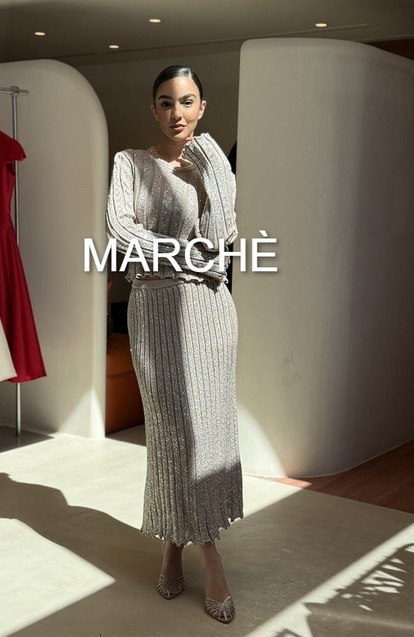 2 SET SHINY KNITTED STRIPE SUIT