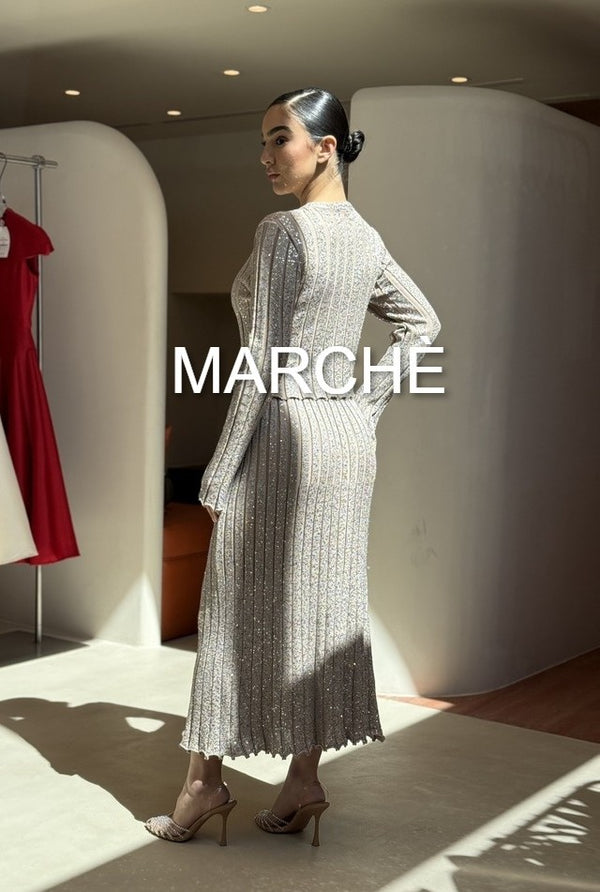 2 SET SHINY KNITTED STRIPE SUIT