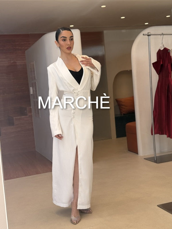 SLIM WHITE  LONG BODYCON