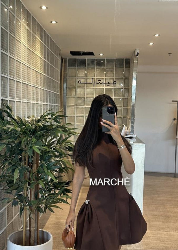FASHION METAL BUTTON SHORT DRESS