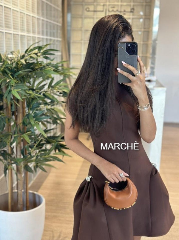 FASHION METAL BUTTON SHORT DRESS