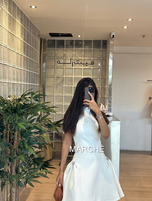 FASHION METAL BUTTON SHORT DRESS