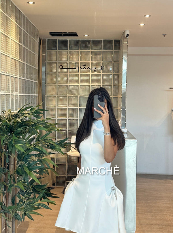 FASHION METAL BUTTON SHORT DRESS