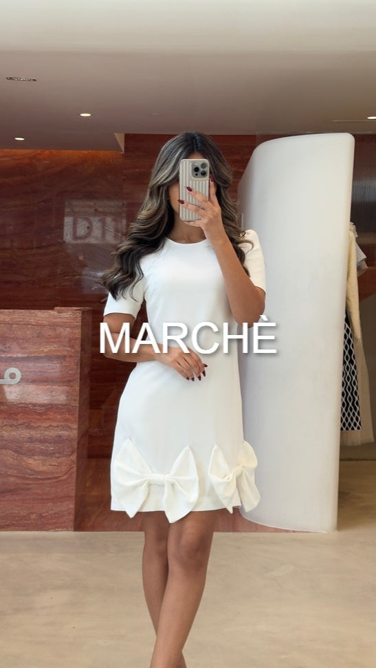 BOW RIBBON SHORT DRESS