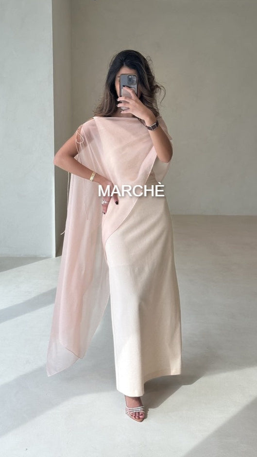 2 SET SILK SHAWL OPEN BACK DRESS