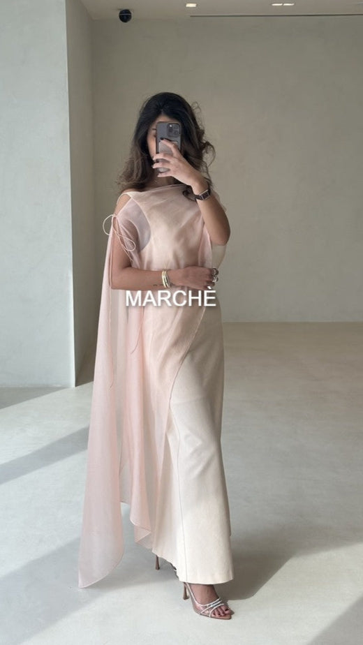 2 SET SILK SHAWL OPEN BACK DRESS