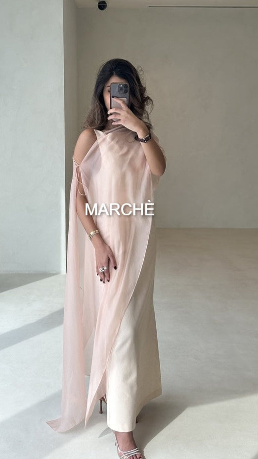 2 SET SILK SHAWL OPEN BACK DRESS