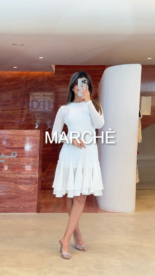 MESH SPLICING RUFFLE EDGE WAIST