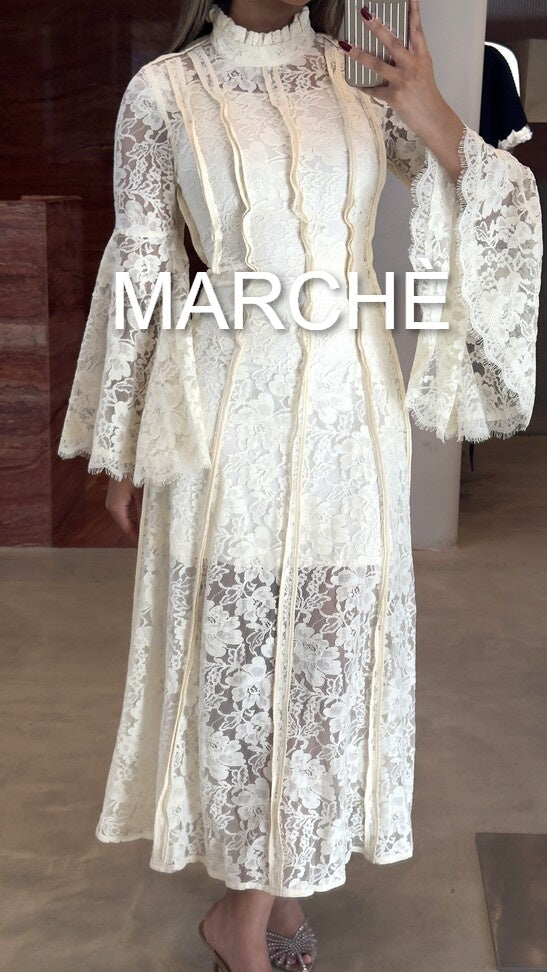 BELL SLEEVES LACE DRESS