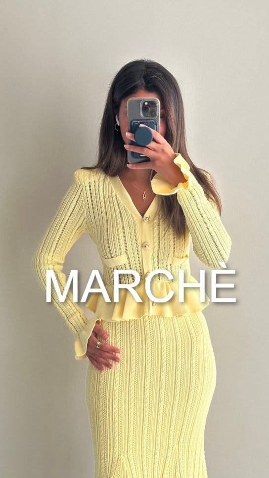 KNITTED STRETCH  RUFFLED  DRESS