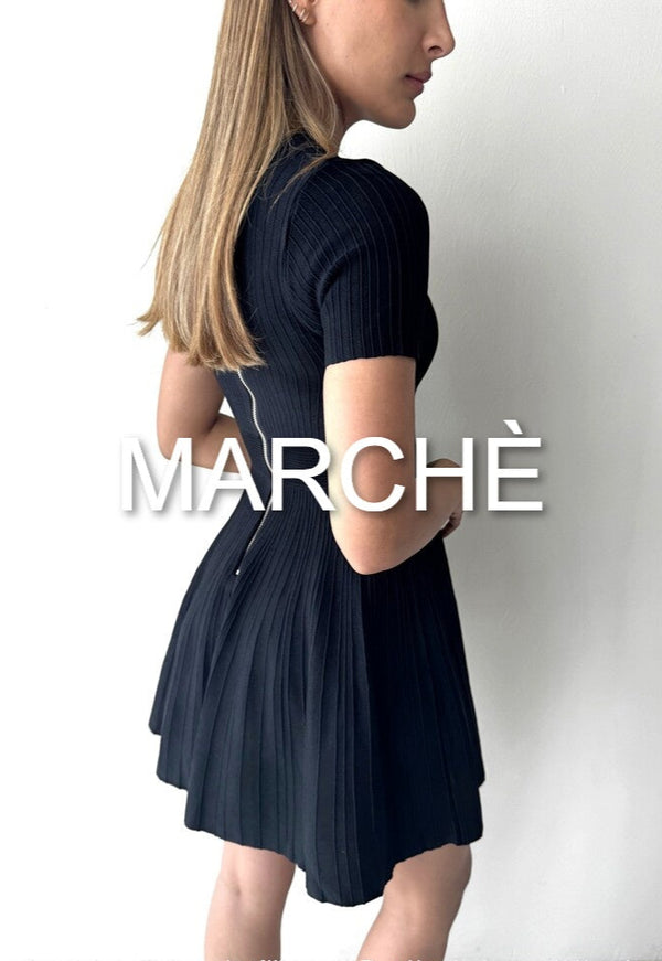 BUTTON SHORT SLEEVE A-LINE MIDI DRESS