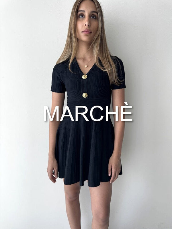 BUTTON SHORT SLEEVE A-LINE MIDI DRESS