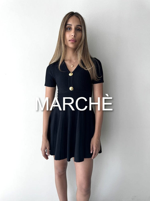 BUTTON SHORT SLEEVE A-LINE MIDI DRESS