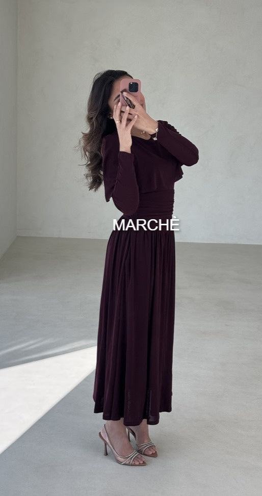 GRACE HIGH NECK CAPE RUFFLE
