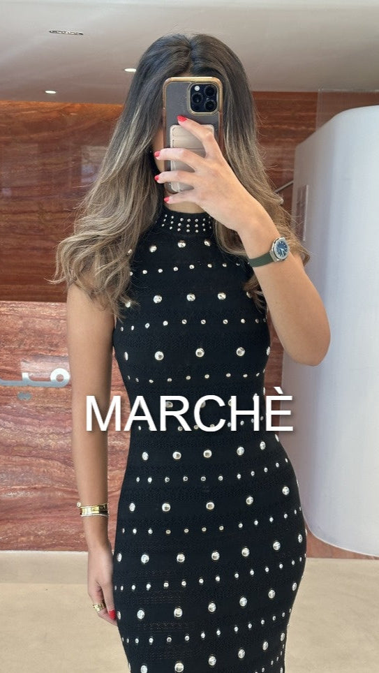 TIP BOTTON SLEEVELESS LONG DRESS