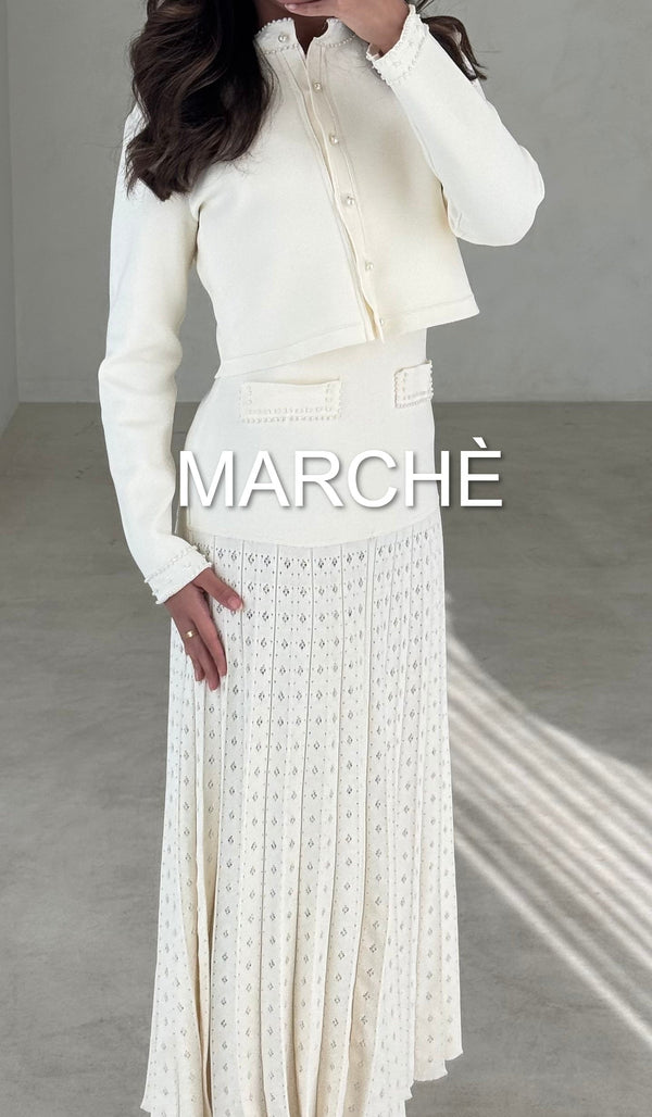2 SET NICHE JACKET + KNIT LONG DRESS