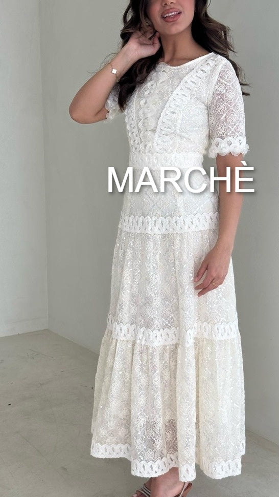 LACE SEQUINS HALF SLEEVE