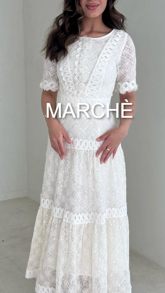 LACE SEQUINS HALF SLEEVE