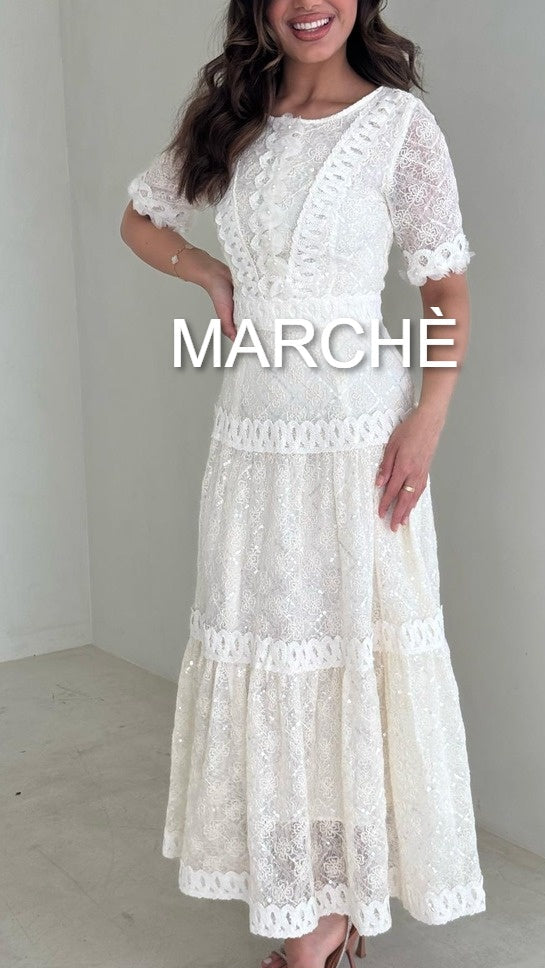LACE SEQUINS HALF SLEEVE
