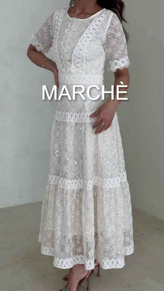 LACE SEQUINS HALF SLEEVE
