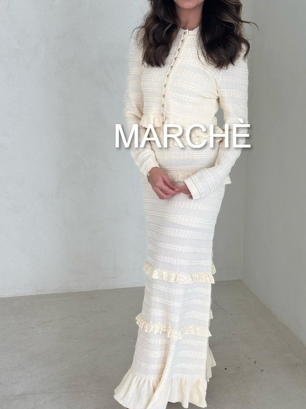 SLEEVELESS LONG DRESS WITH CARDIGAN