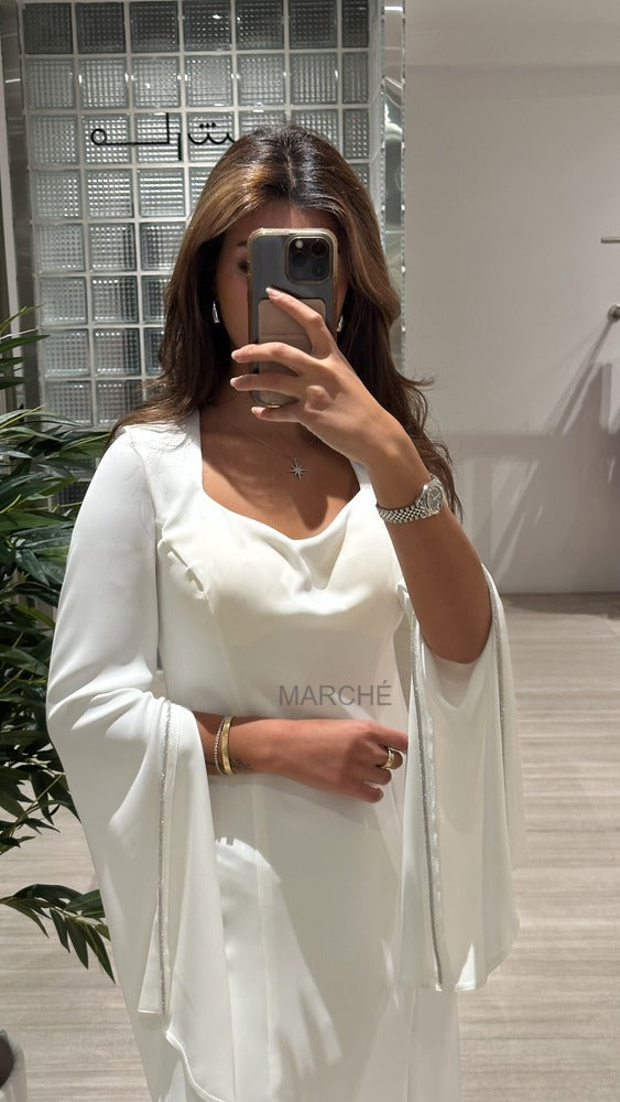 SQUARE SHORT DRESS WITH RHINESTONE