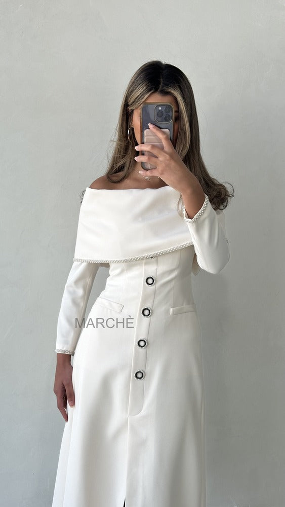 OFF SHOULDER WITH PEARL LINING