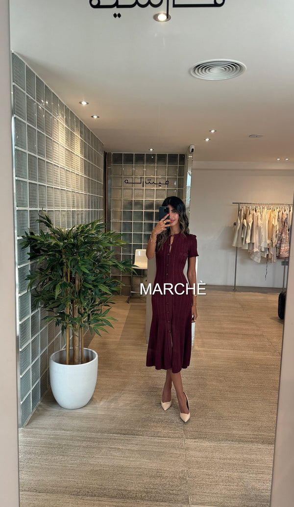 SHORT SLEEVE O-NECK KNIT THREAD