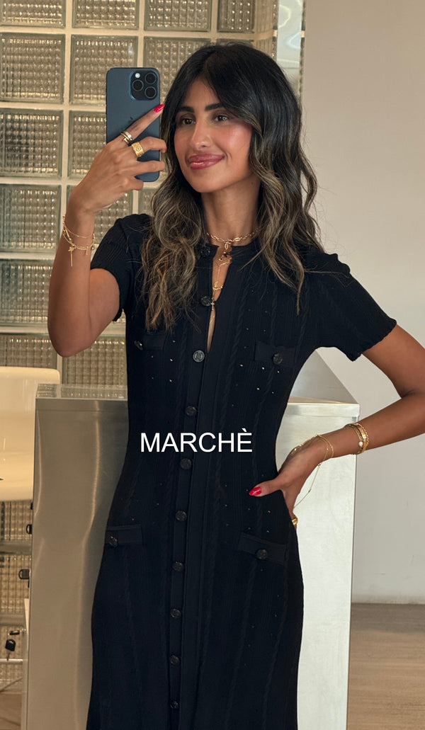 SHORT SLEEVE O-NECK KNIT THREAD