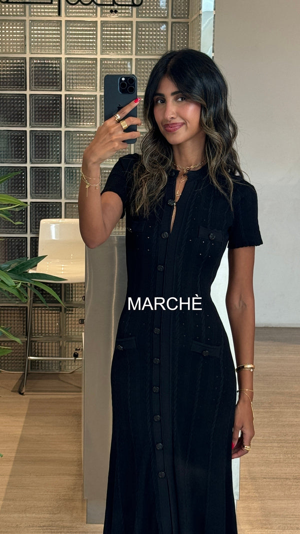 SHORT SLEEVE O-NECK KNIT THREAD