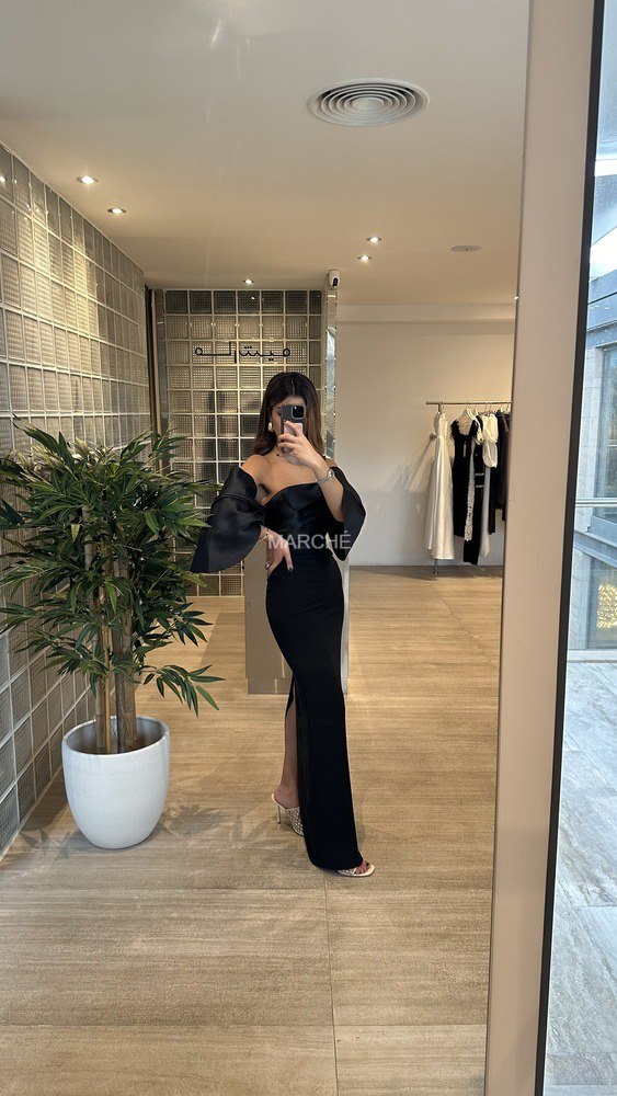 Strapless Patchwork Pleated Sleeve High Waist Women