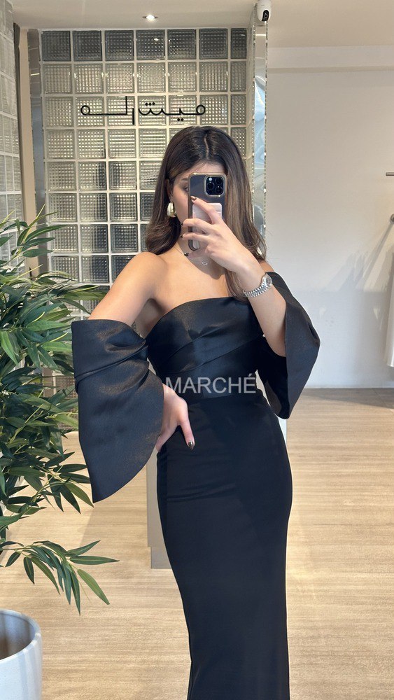 Strapless Patchwork Pleated Sleeve High Waist Women