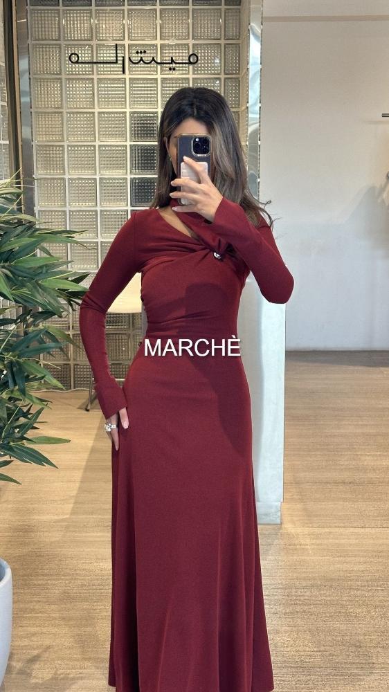 BOAT NECK KNITTED LONG DRESS