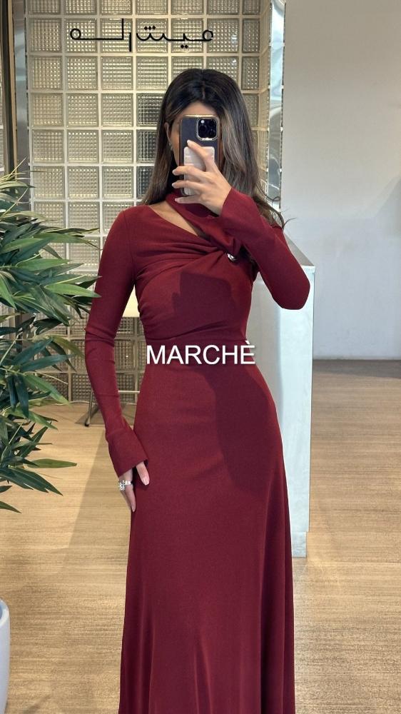 BOAT NECK KNITTED LONG DRESS