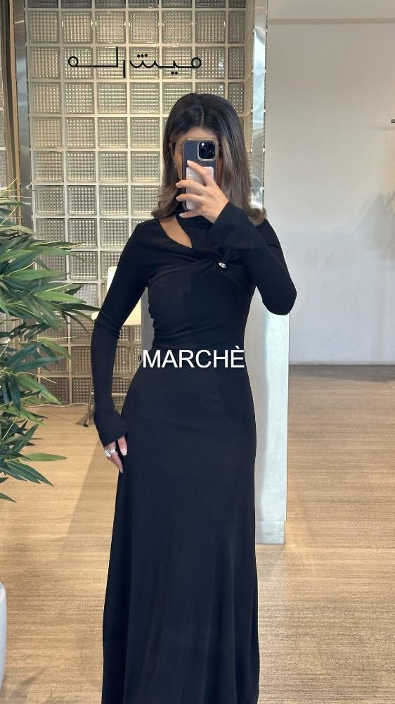 BOAT NECK KNITTED LONG DRESS