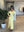 KNITTED COLLAR WITH POCKET LONG DRESS