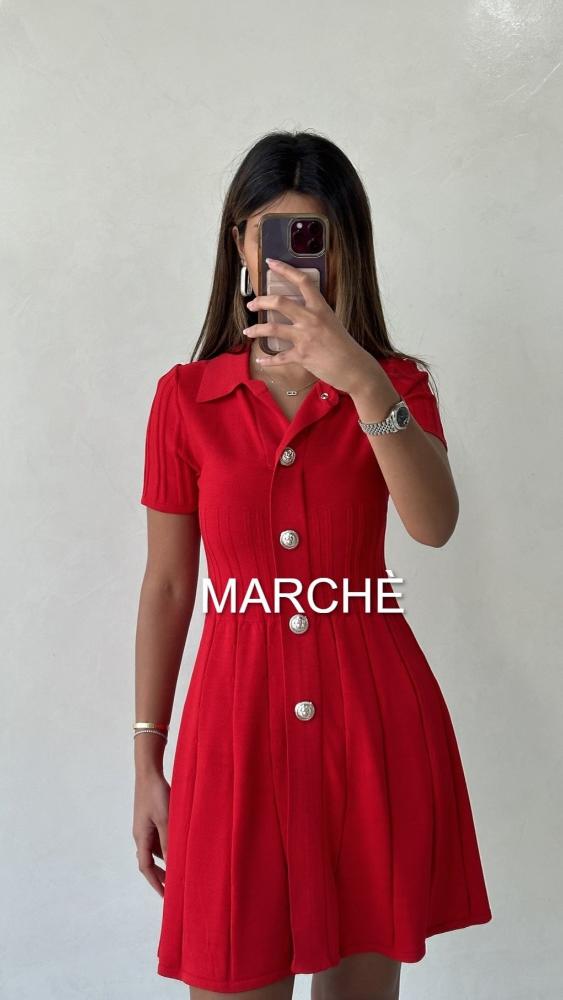 POLO COLLAR  KNITTED SHORT DRESS