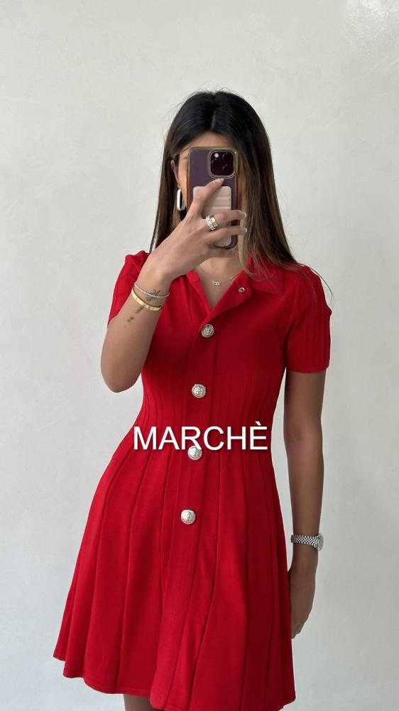 POLO COLLAR  KNITTED SHORT DRESS