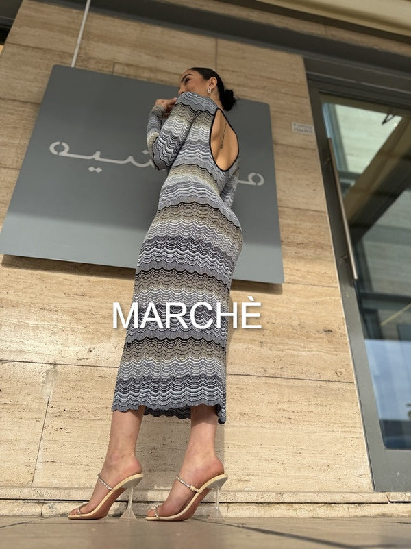WAVE STRIPE BACKLESS