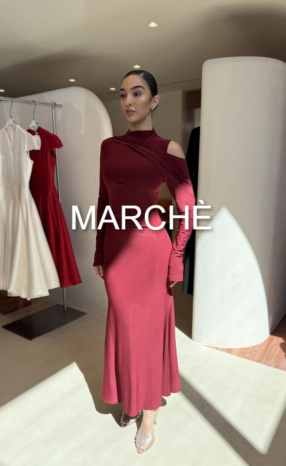 SILK HALF HIGH COLLAR DRESS