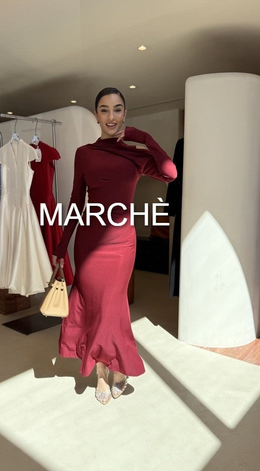 SILK HALF HIGH COLLAR DRESS