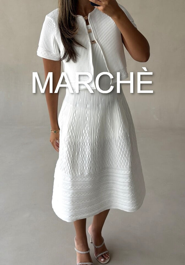 METAL BUCKLE CARDIGAN + DRESS