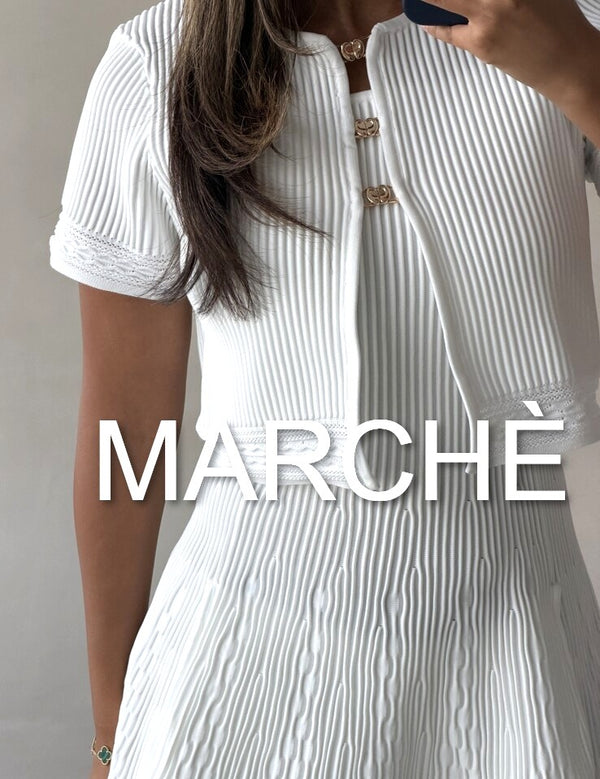 METAL BUCKLE CARDIGAN + DRESS